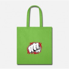 Fist With Blood Lime Green Tote Bag